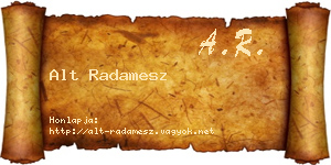 Alt Radamesz névjegykártya
